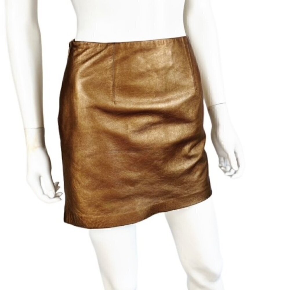 Vintage Leather Skirt By Parallel Size 4-LT48P